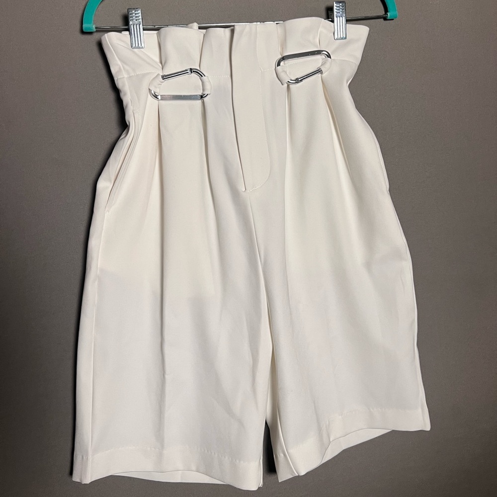 Marigold Shadows White Shorts w/ Carabiners